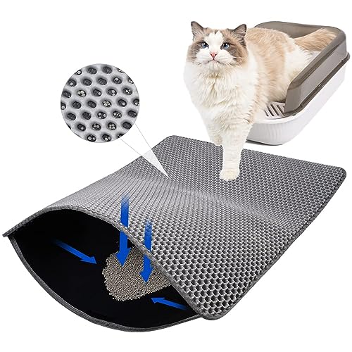 Qpets® Cat Litter Mat Double-Layer Honeycomb Design, Open Edge, EVA Foam, Soft on Paws, Includes Metal Litter Scoop, Fits 3-10MM Clumping Clay Litter, Easy Clean Mat for Hooded & Self-Cleaning Boxes Qpets® Cat Litter Mat Double-Layer Honeycomb Design, Open Edge, EVA Foam, Soft on Paws, Includes Metal Litter Scoop, Fits 3-10MM Clumping Clay Litter, Easy Clean Mat for Hooded & Self-Cleaning Boxes